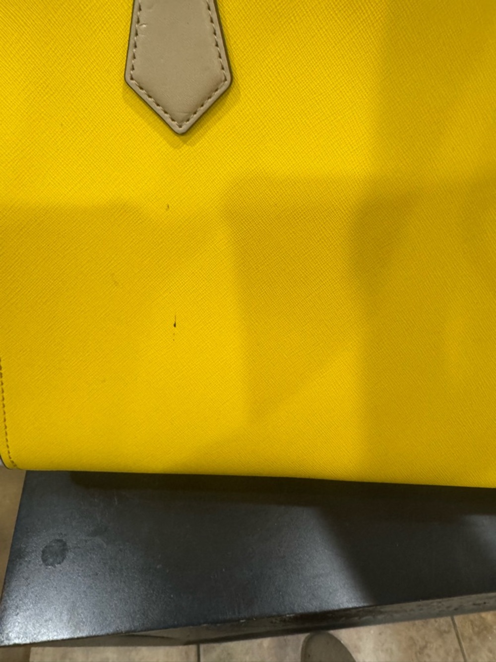 Michael Kors Yellow Saffiano leather colorblock Satchel - Picture 8 of 8
